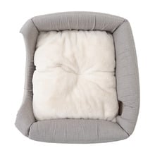 60cm Cube Linen-Look Dog Bed